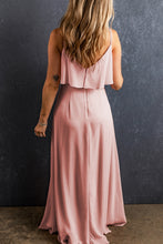 Load image into Gallery viewer, Slit Ruffled V-Neck Maxi Dress
