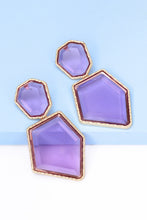 Carregar imagem no visualizador da galeria, Geometrical Shape Zinc Alloy Frame Resin Dangle Earrings
