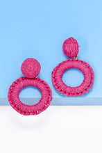 Carregar imagem no visualizador da galeria, Round Shape Raffia Grass Dangle Earrings
