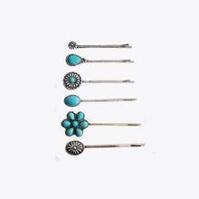 Carregar imagem no visualizador da galeria, Turquoise Alloy Hairpin
