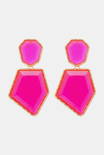 Carregar imagem no visualizador da galeria, Geometrical Shape Zinc Alloy Frame Resin Dangle Earrings
