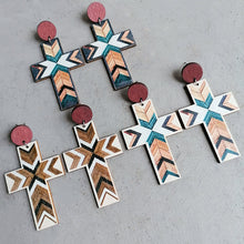 Carregar imagem no visualizador da galeria, Cross Drop Earrings
