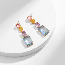 Carregar imagem no visualizador da galeria, Glass Stone Copper Dangle Earrings
