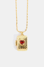 Load image into Gallery viewer, Heart Zircon Box Pendant Copper Necklace
