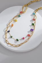 Carregar imagem no visualizador da galeria, Multicolored Stone Double-Layered Necklace
