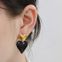 Carregar imagem no visualizador da galeria, Stainless Steel Double Heart Earrings
