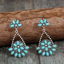 Carregar imagem no visualizador da galeria, Artificial Turquoise Teardrop Earrings
