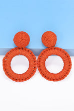 Carregar imagem no visualizador da galeria, Round Shape Raffia Grass Dangle Earrings
