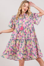 Load image into Gallery viewer, SAGE + FIG Floral Ruffle Short Sleeve Dress
