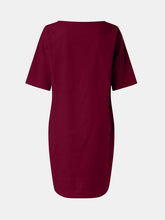 Carregar imagem no visualizador da galeria, Full Size Round Neck Half Sleeve Dress with Pockets
