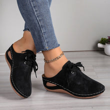 Carregar imagem no visualizador da galeria, Lace-Up Round Toe Wedge Sandals
