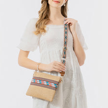 Load image into Gallery viewer, Geometric Straw Weave Crossbody Bag
