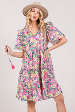 Load image into Gallery viewer, SAGE + FIG Floral Ruffle Short Sleeve Dress
