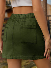 Carregar imagem no visualizador da galeria, Pocketed Elastic Waist Denim Skirt
