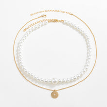 Load image into Gallery viewer, Gold-Plated Glass Pearl Necklace
