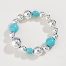 Load image into Gallery viewer, Artificial Turquoise Alloy Beaded Bracelet
