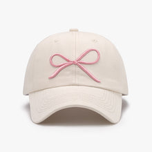 Load image into Gallery viewer, Bow Embroidered Cotton Baseball Cap
