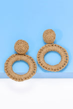 Carregar imagem no visualizador da galeria, Round Shape Raffia Grass Dangle Earrings
