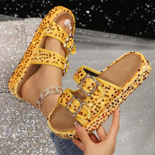 Carregar imagem no visualizador da galeria, Sequin Trim Open Toe Sandals
