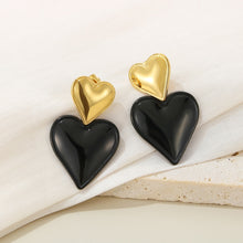 Carregar imagem no visualizador da galeria, Stainless Steel Double Heart Earrings
