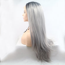 Carregar imagem no visualizador da galeria, 13*3&quot; Lace Front Wigs Synthetic Long Straight 24&quot; 130% Density
