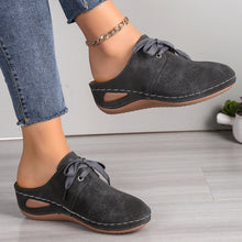 Carregar imagem no visualizador da galeria, Lace-Up Round Toe Wedge Sandals
