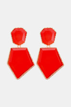 Carregar imagem no visualizador da galeria, Geometrical Shape Zinc Alloy Frame Resin Dangle Earrings
