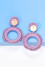 Carregar imagem no visualizador da galeria, Round Shape Raffia Grass Dangle Earrings
