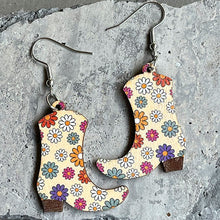 Load image into Gallery viewer, Boots Shape Wooden Dangle Earrings
