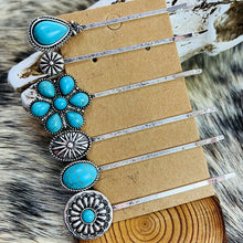 Carregar imagem no visualizador da galeria, Turquoise Alloy Hairpin
