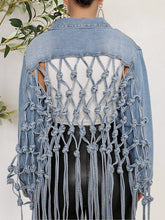 Carregar imagem no visualizador da galeria, Tie Detail Button Up Denim Jacket with Pockets
