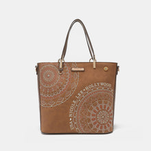 Carregar imagem no visualizador da galeria, Nicole Lee USA Metallic Stitching Embroidery Inlaid Rhinestone Tote Bag
