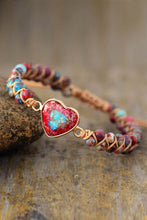 Carregar imagem no visualizador da galeria, Handmade Heart Shape Natural Stone Bracelet
