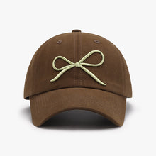 Load image into Gallery viewer, Bow Embroidered Cotton Baseball Cap
