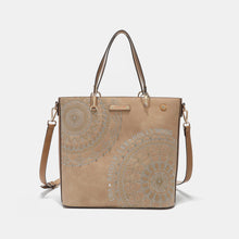 Carregar imagem no visualizador da galeria, Nicole Lee USA Metallic Stitching Embroidery Inlaid Rhinestone Tote Bag
