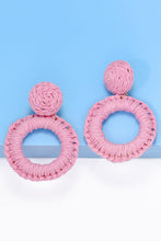 Carregar imagem no visualizador da galeria, Round Shape Raffia Grass Dangle Earrings
