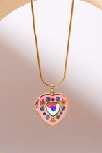 Carregar imagem no visualizador da galeria, Rhinestone Decor Heart Box Pendant Necklace
