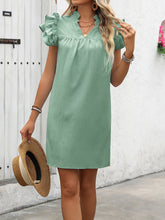 Carregar imagem no visualizador da galeria, Ruffled Notched Cap Sleeve Mini Dress
