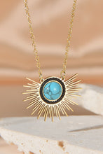 Carregar imagem no visualizador da galeria, Turquoise 14K Gold Plated Pendant Necklace
