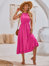 Load image into Gallery viewer, Ruffled Round Neck Sleeveless Dress
