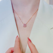 Load image into Gallery viewer, Rose Gold-Plated Artificial Gemstone Square Necklace
