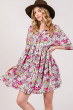 Load image into Gallery viewer, SAGE + FIG Floral Button Down Mini Shirt Dress
