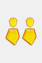 Carregar imagem no visualizador da galeria, Geometrical Shape Zinc Alloy Frame Resin Dangle Earrings
