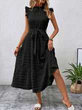 Carregar imagem no visualizador da galeria, Tied Ruffled Cap Sleeve Midi Dress
