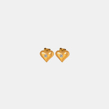 Load image into Gallery viewer, Titanium Steel Zircon Heart Stud Earrings
