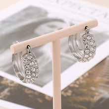 Load image into Gallery viewer, Titanium Steel Rhinestone Hoop Earrings
