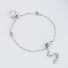 Load image into Gallery viewer, Inlaid Rhinestone Titanium Steel Heart Bracelet
