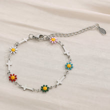 Carregar imagem no visualizador da galeria, Flower &amp; Cross Stainless Steel Bracelet
