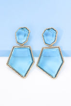 Carregar imagem no visualizador da galeria, Geometrical Shape Zinc Alloy Frame Resin Dangle Earrings
