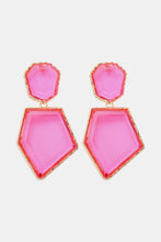 Carregar imagem no visualizador da galeria, Geometrical Shape Zinc Alloy Frame Resin Dangle Earrings
